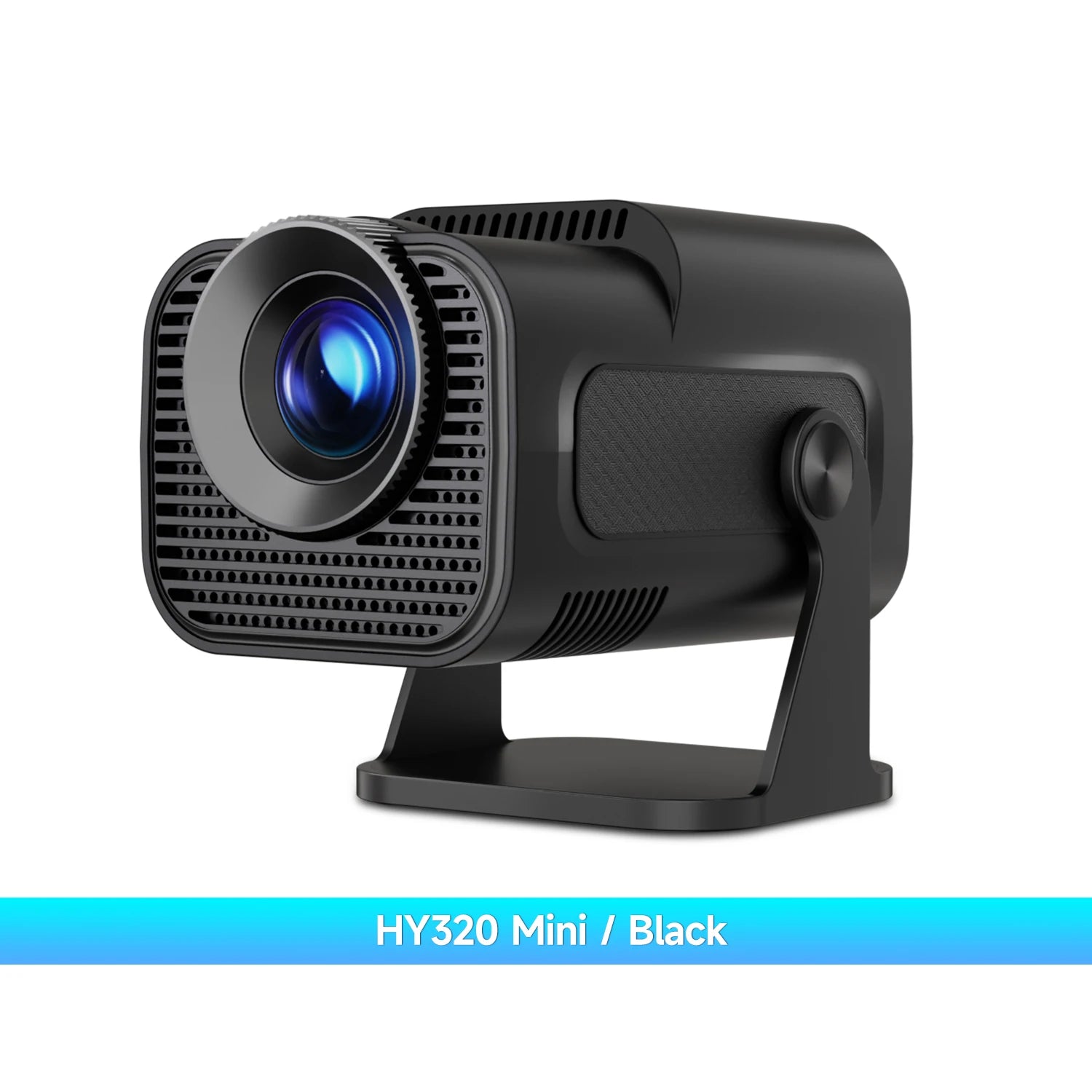 HY320 Mini 720P Android 11 4K Projector - 300 ANSI, Wifi6, BT5.0, Portable & 180° Rotatable for Outdoor Cinema Fun!