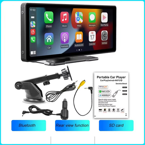 10.26-Inch Wireless CarPlay & Android Auto Portable GPS Navigation Display - Upgrade Your Car's Central Control Screen!